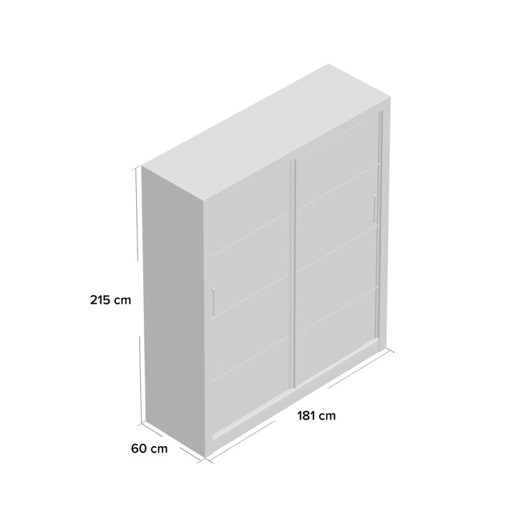Brayden Studio Tengan 2 Door Sliding Wardrobe Reviews Wayfair